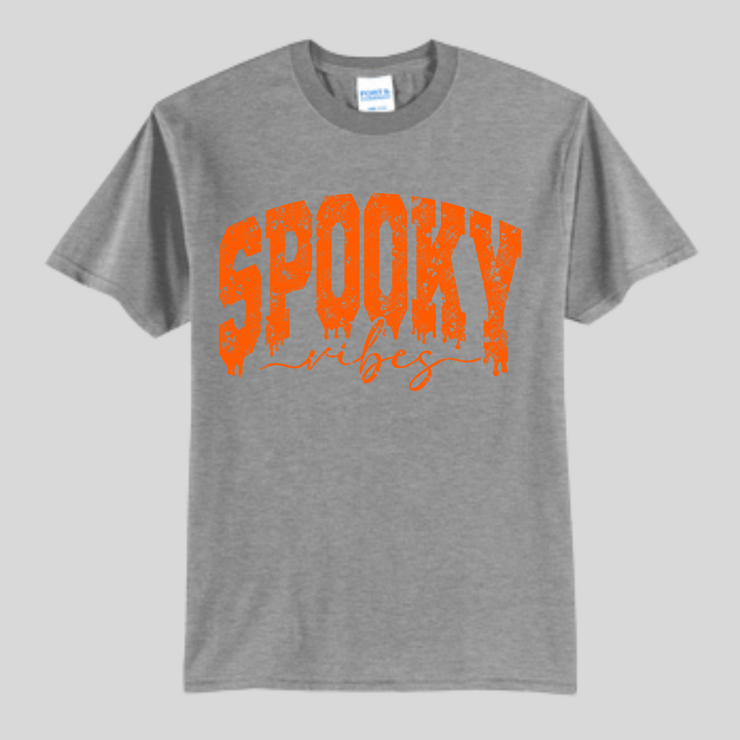 Spooky vibes ( orange print on black ) t-shirt