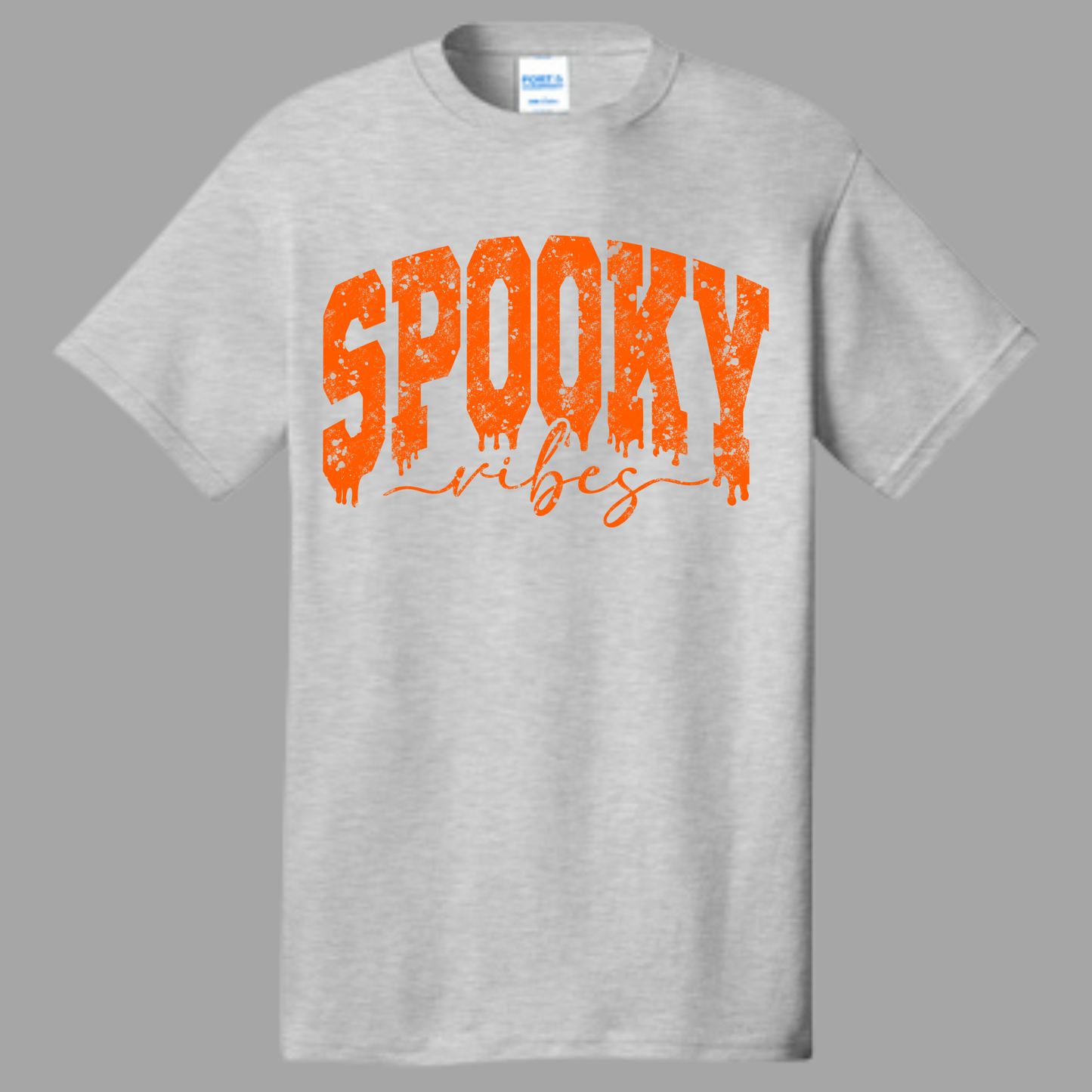 Spooky vibes ( orange print on black ) t-shirt
