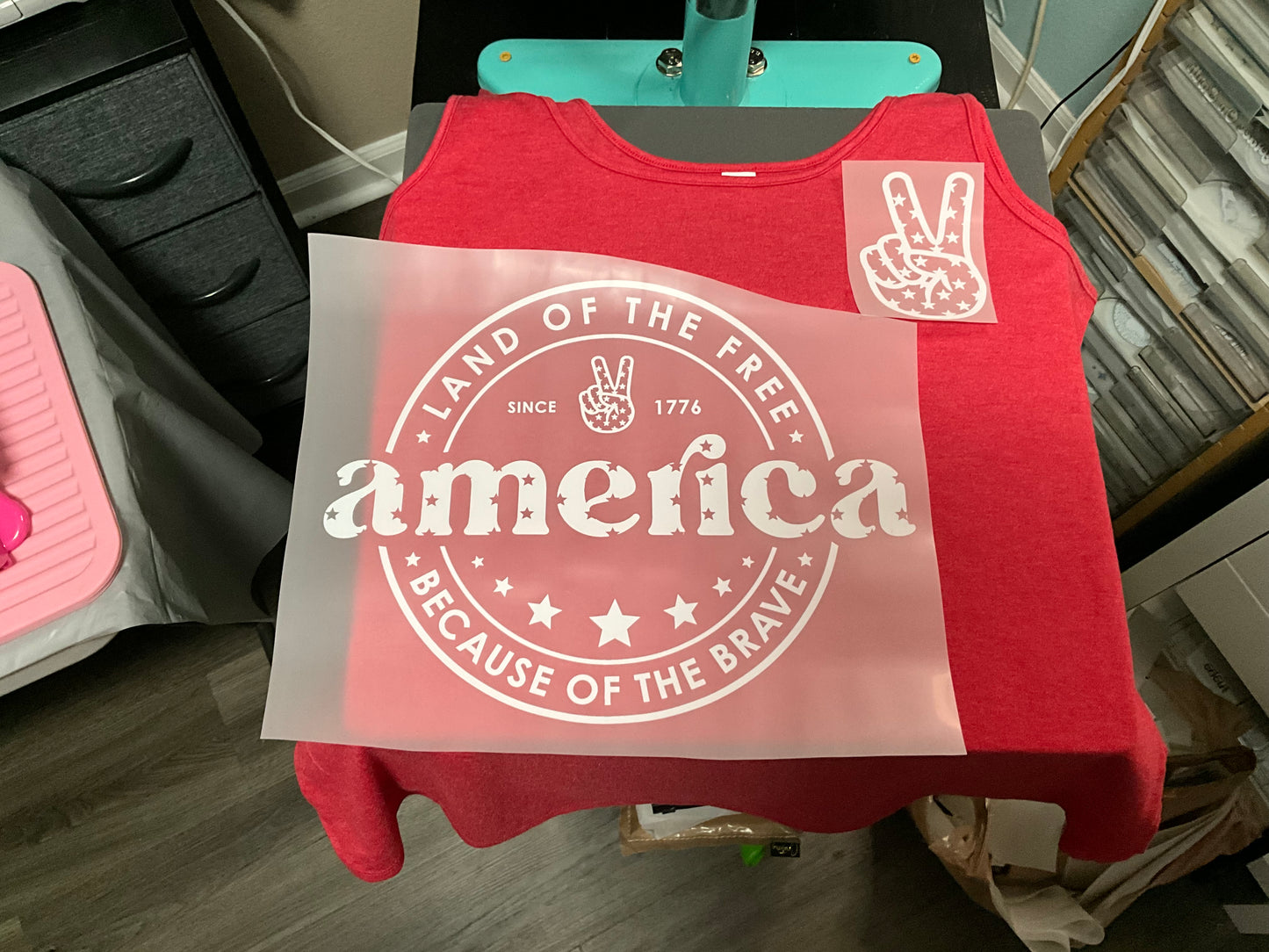 America stamp mark ( white large back print / small white front)