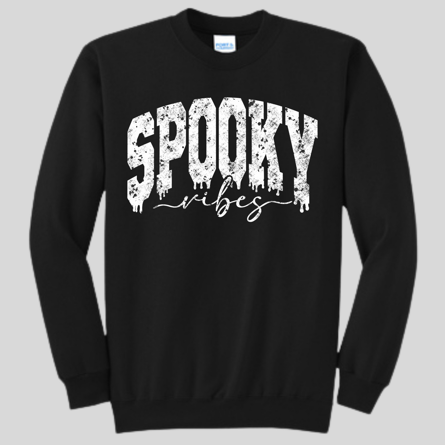 Spooky vibes ( white print) crewneck