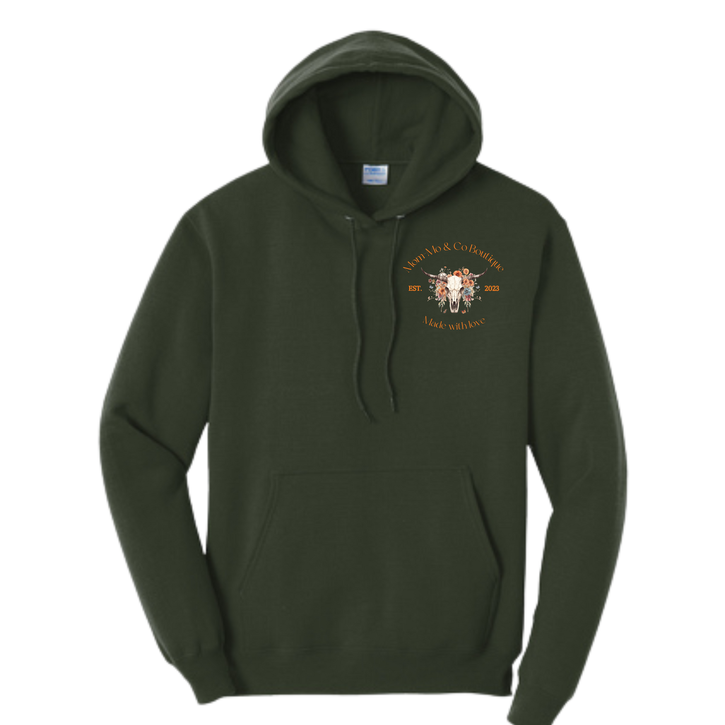 Orange logo Mom-Mo hoodie