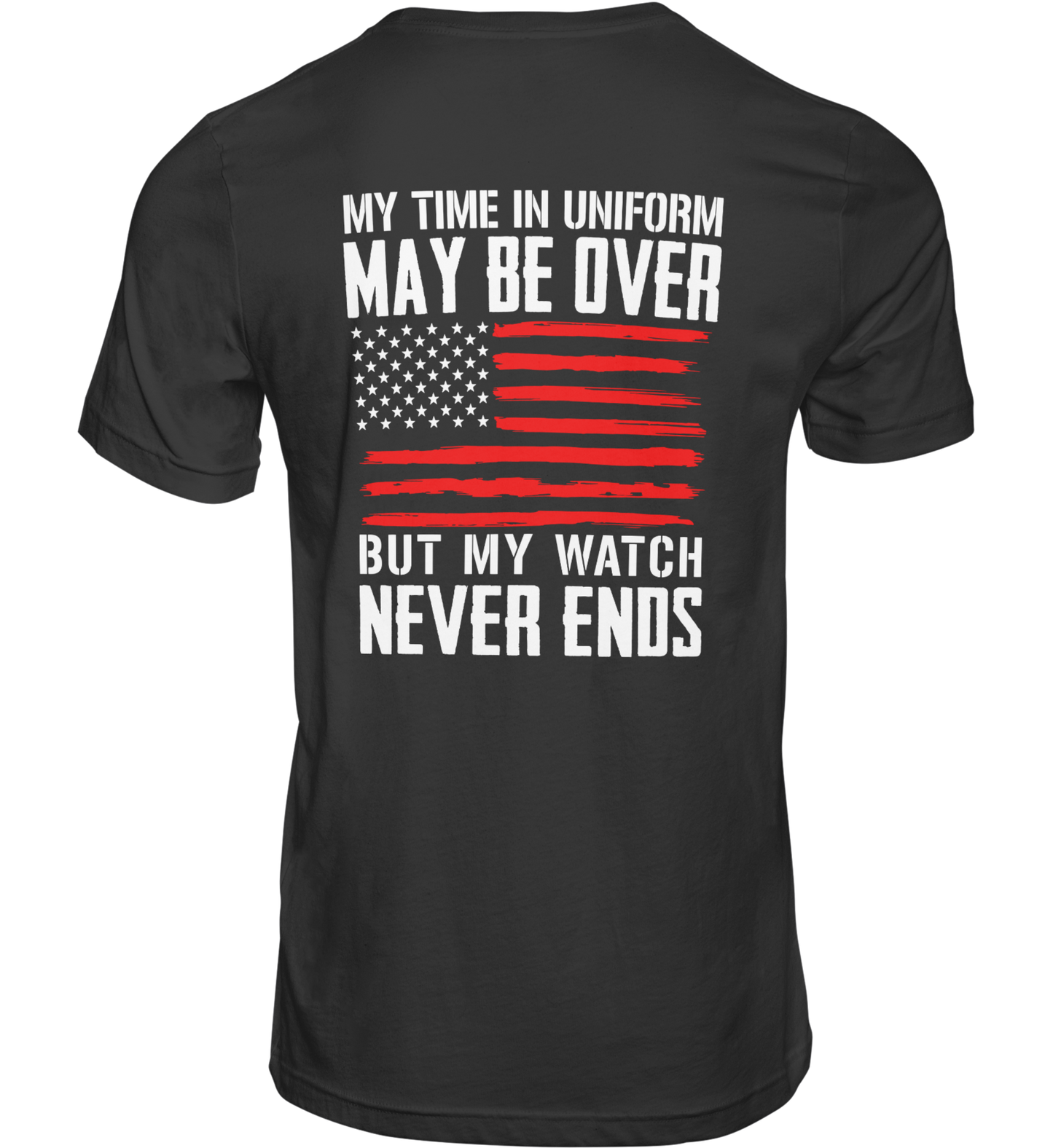 My watch never ends t-shirt (white print)