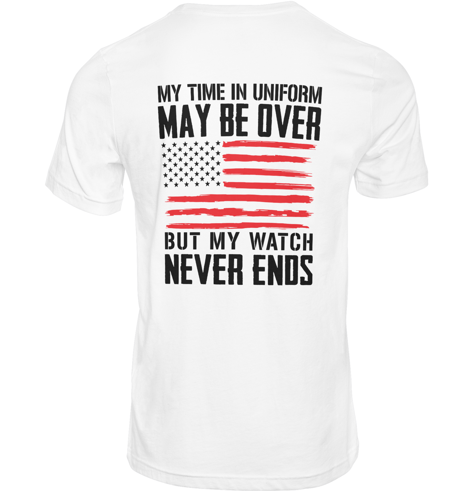 My watch never ends t-shirt (black print)