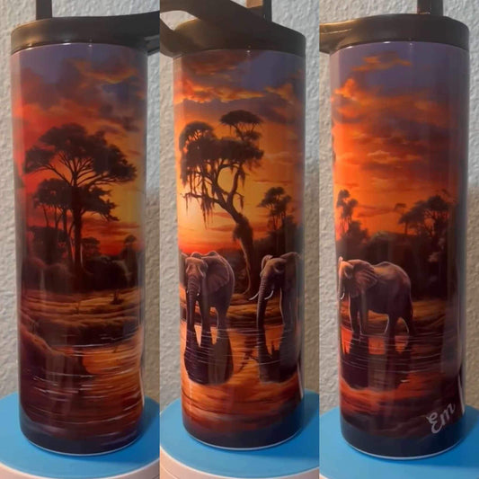 Elephant sunset