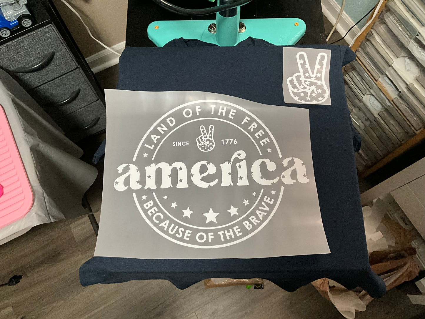 America stamp mark white front and back t-shirt