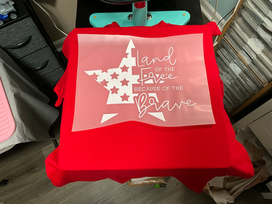 Land of the free star t-shirt (white)