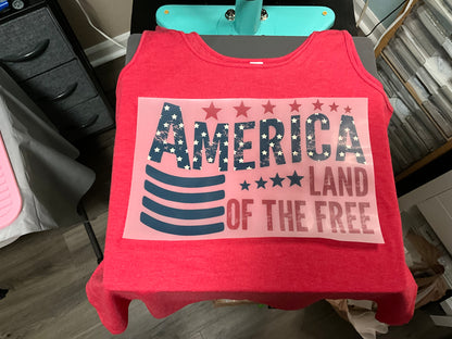 America land of the free flag tank top