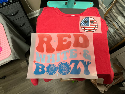 Red white and boozy (large back design / small front design )