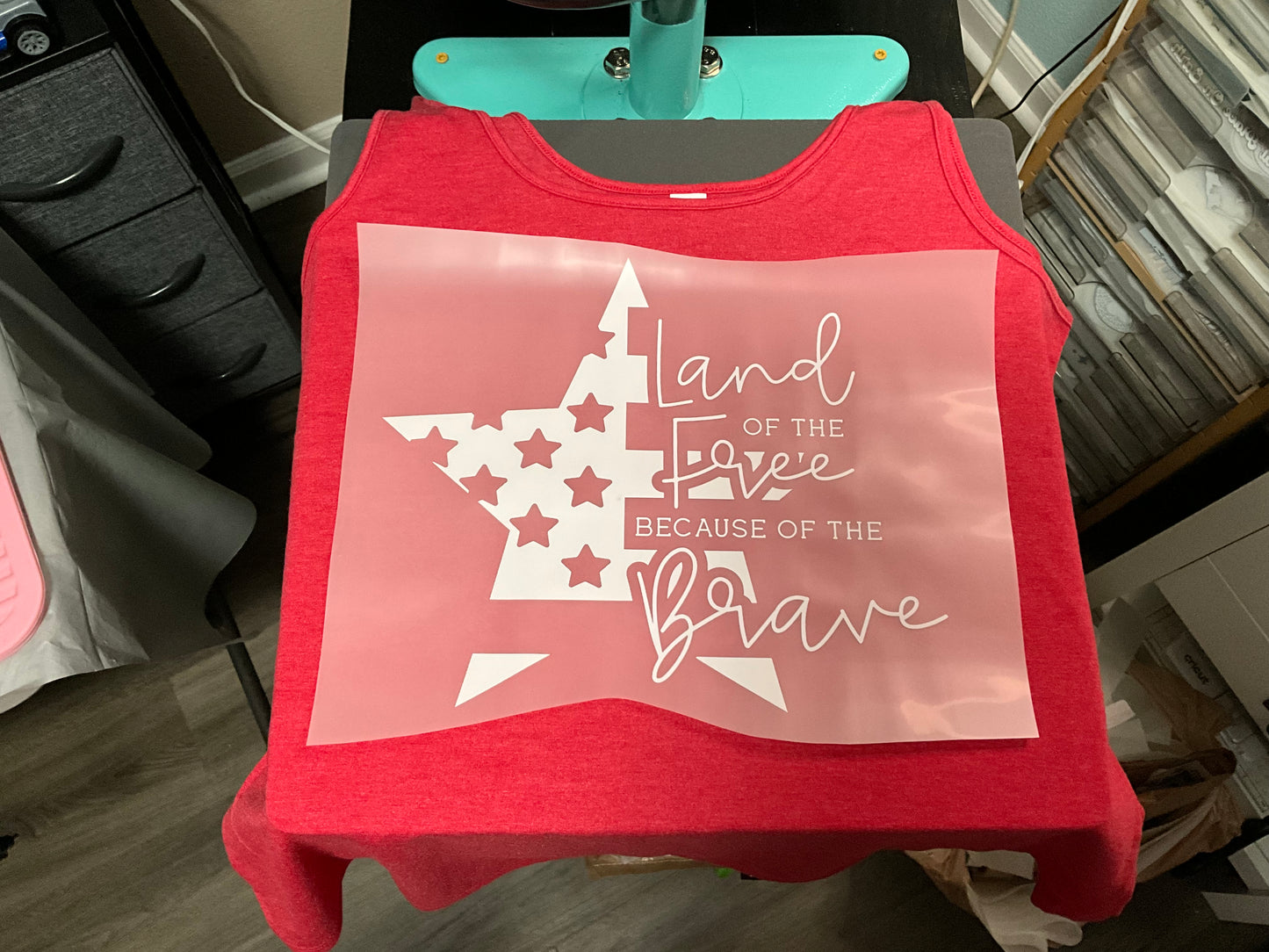 White land of the free star