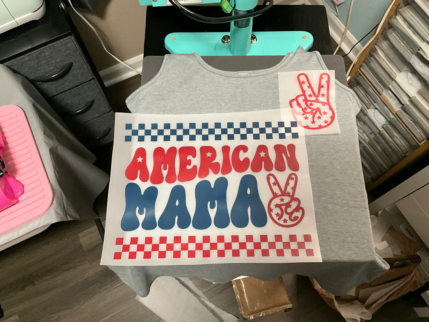 American MAMA tank top ( Large design on back / small design on front )