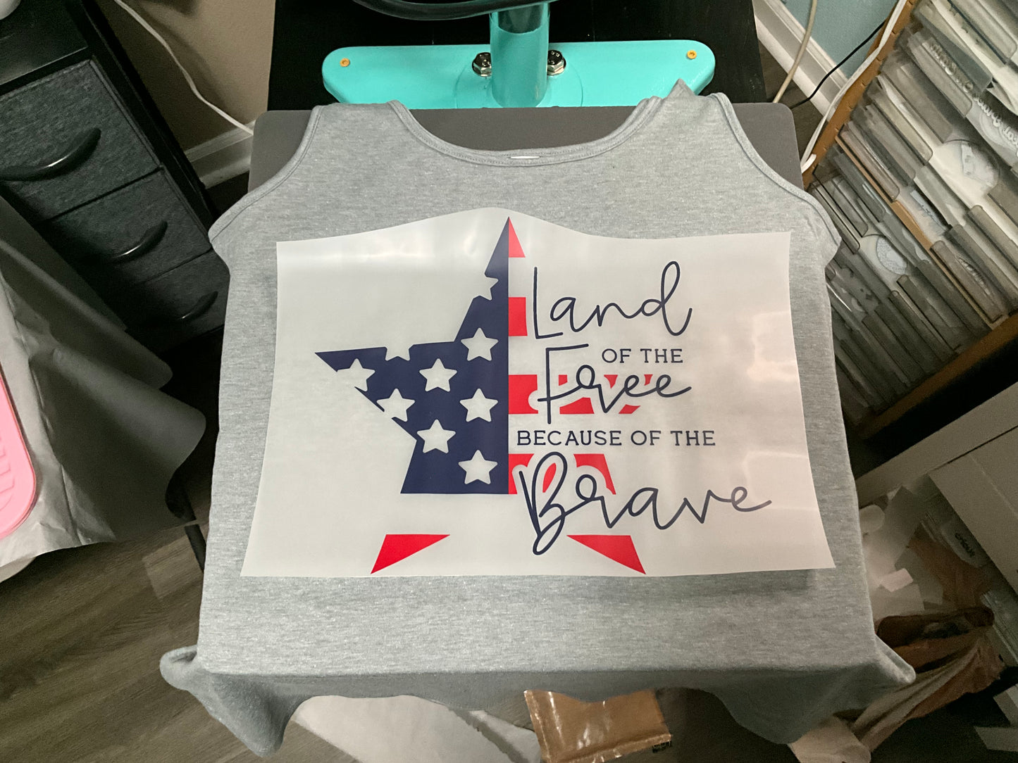 Land of the free star tank top
