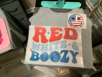 Red white and boozy (large back design / small front design )