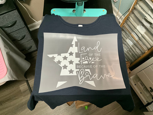 White land of the free star