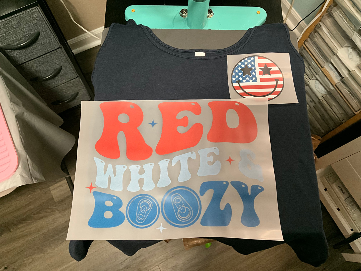 Red white and boozy (large back design / small front design )