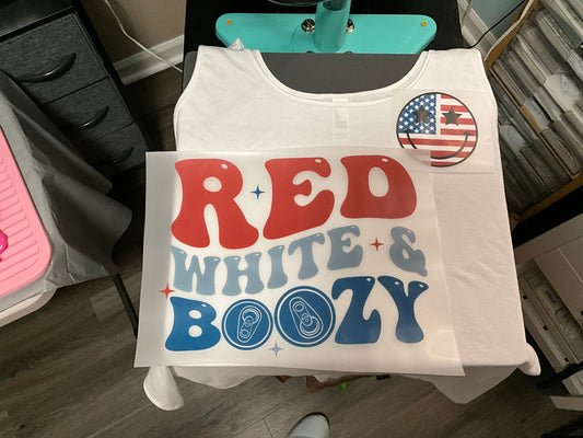 Red white and boozy (large back design / small front design )