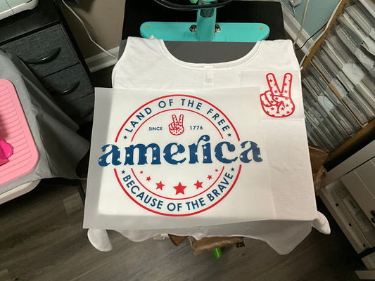 America stamp mark tank top ( red front design )