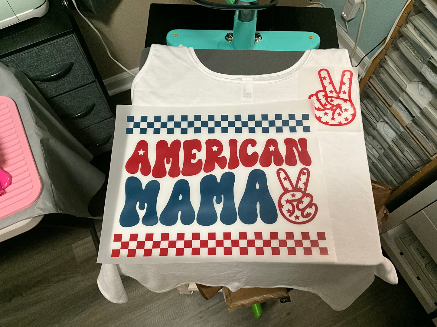 American MAMA tank top ( Large design on back / small design on front )