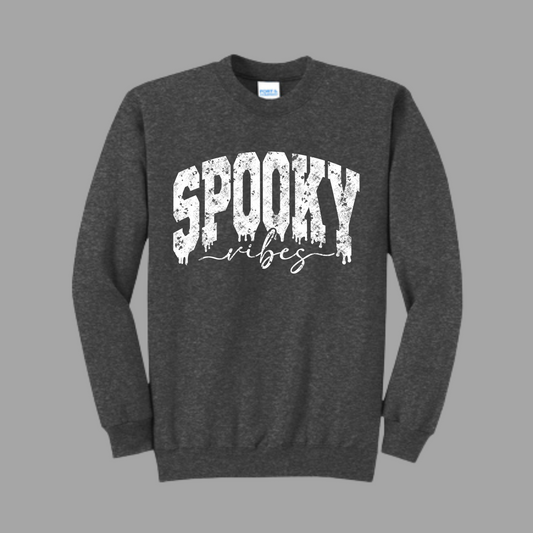 Spooky vibes ( white print) crewneck