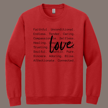 Love words ( Black print crewneck)