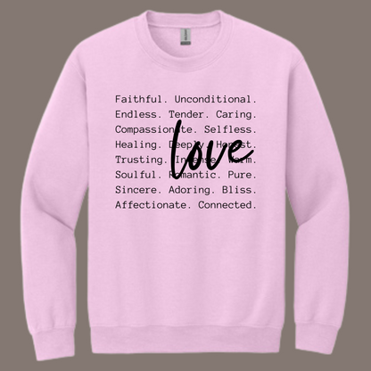 Love words ( Black print crewneck)