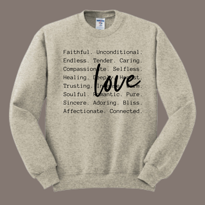 Love words ( Black print crewneck)