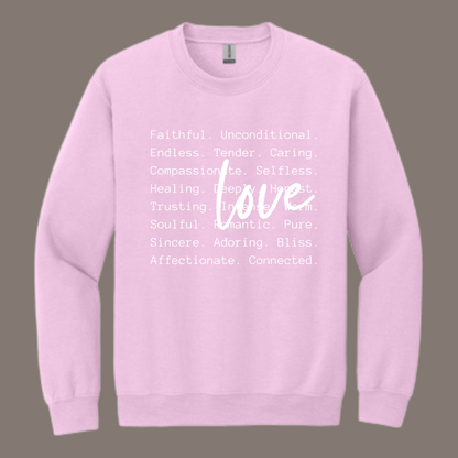 Love words (white print crewneck)