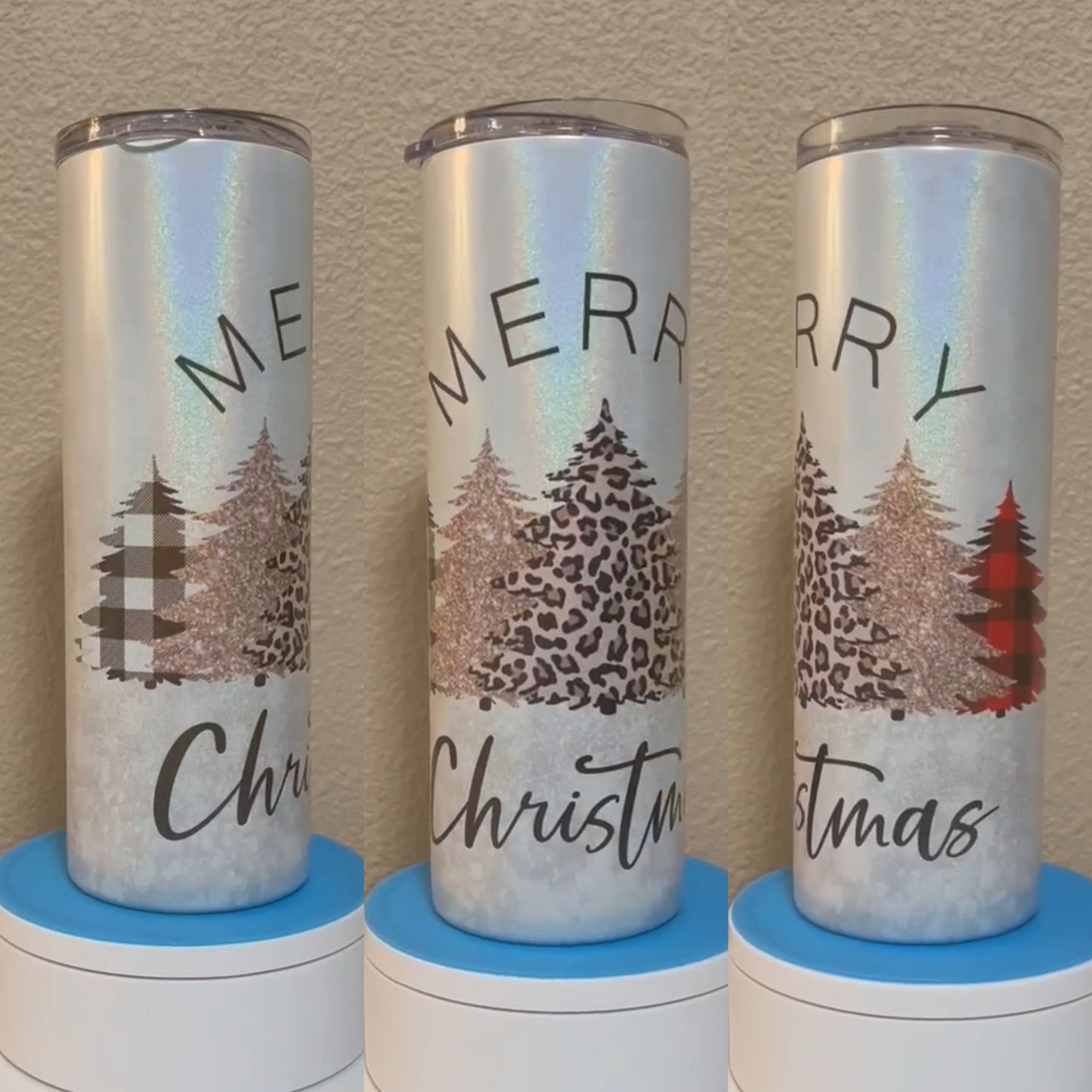 Merry Christmas trees tumbler