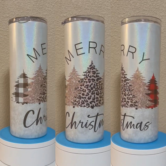 Merry Christmas trees tumbler