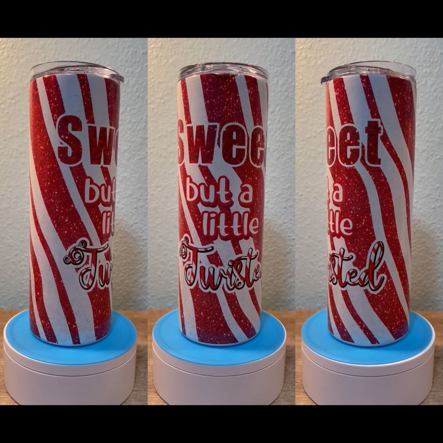 Sweet but a little twisted candy cane tumbler