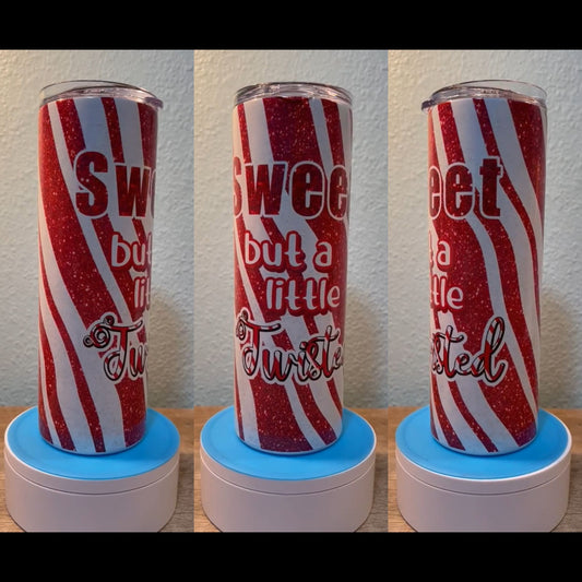 Sweet but a little twisted candy cane tumbler